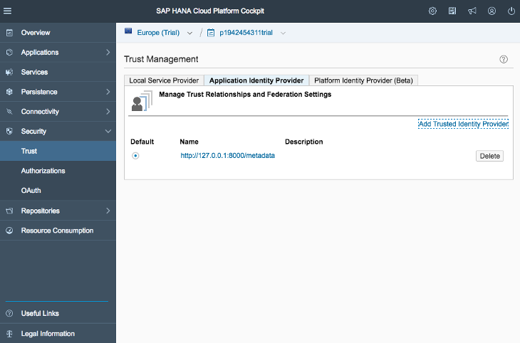 Application Identity
Provider